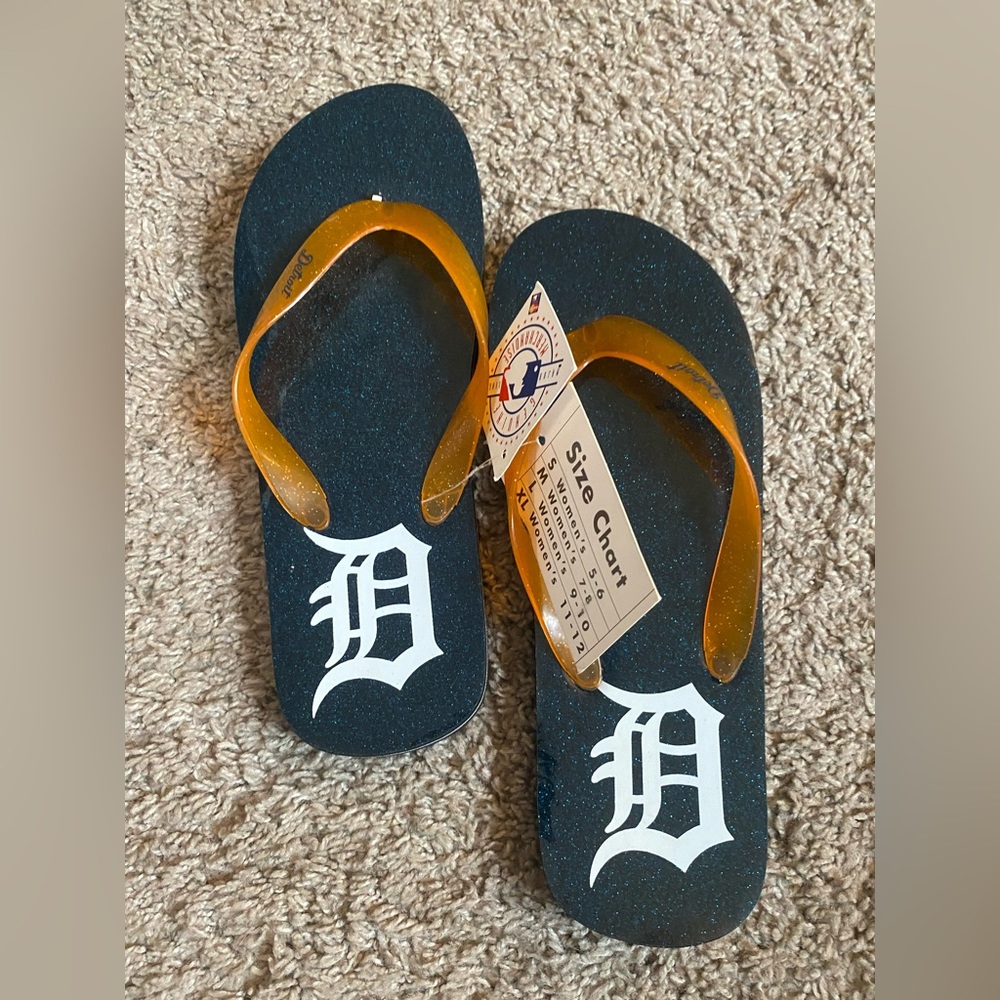 Detroit Tiger Flip Flops